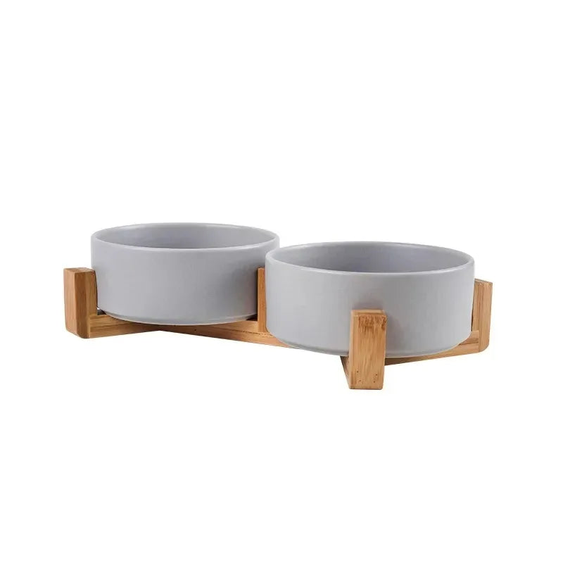 Gray colour ceramic pet bowl 