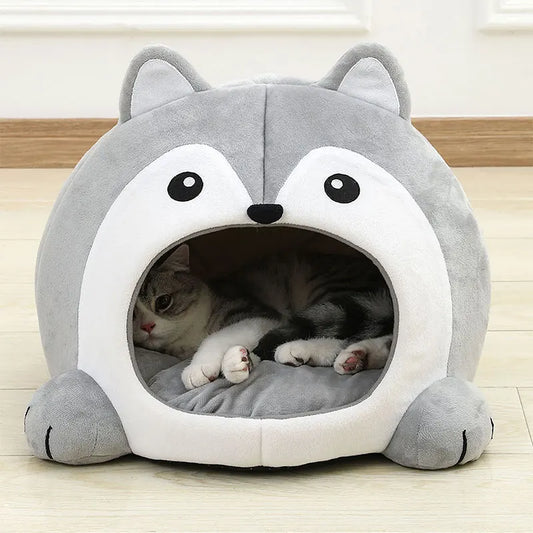 Cat Animal-Shaped Cave Bed