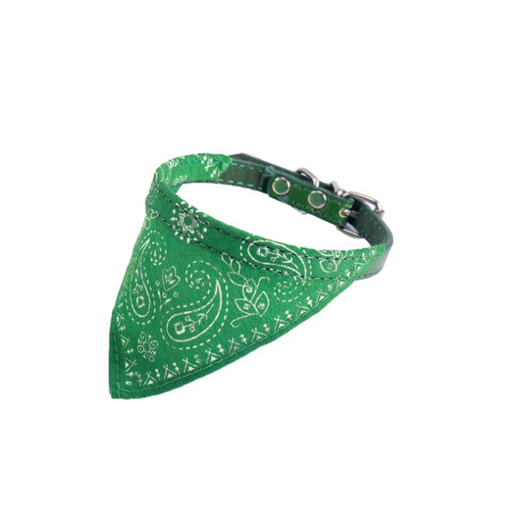 Cat scarf bandana collar green