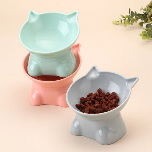 Different colour cat bowl elevated