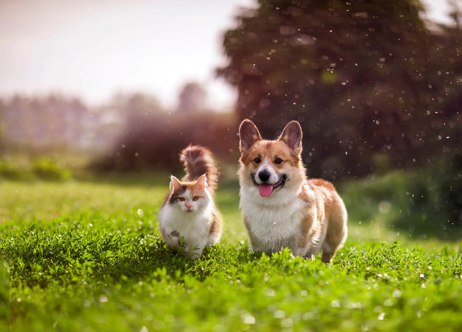 Dog and cat outdoor activities